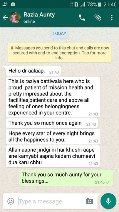 Mission Health Team Rocks...patient from bhavnagar suffering from back pain improved beyond her imaginations...super speciality spine clinic....7600504005
